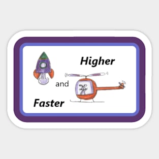 Rocket and Helicopter Sticker